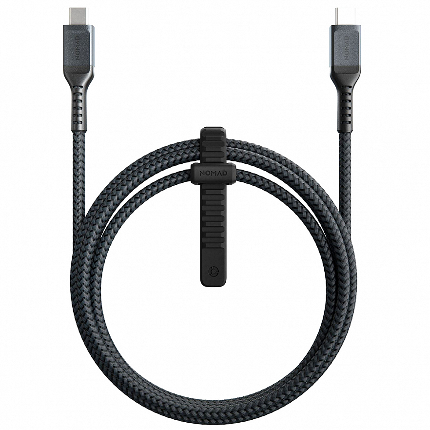 Кабель USB Type-C (m)-USB 2.0 Type-C(m), 5A, 1.5м, оплетка кевлар, черный Nomad (NM01914000)