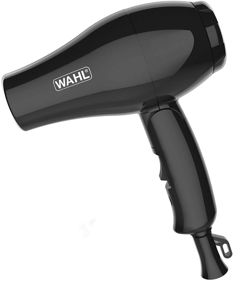 

Фен Wahl 3402-0470 1000Вт, 2 режима, 2 насадки, дорожный, компактный фен, черный (3402-0470), 3402-0470