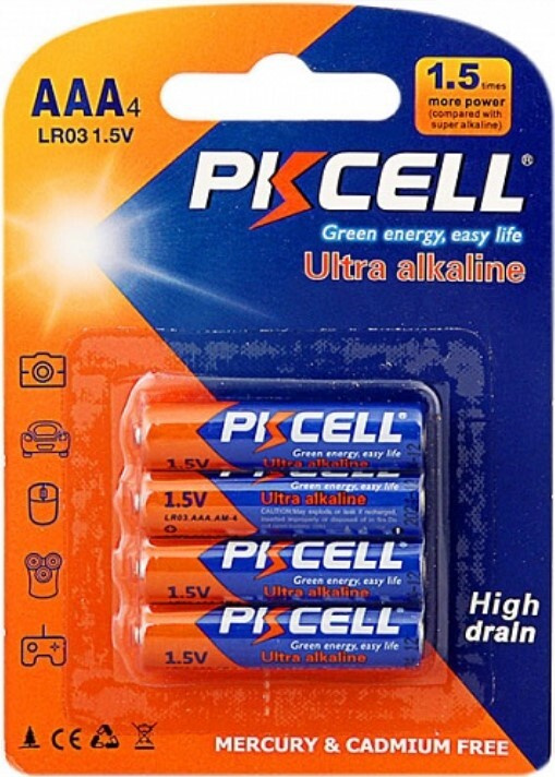 

Батарея PKCELL LR03-4B, AAA, 1.5V, 4шт. (16392)