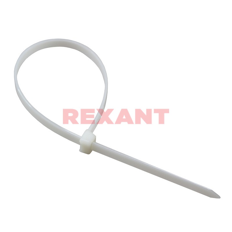 Стяжка Rexant CK-200x3, 2.5 мм x 200 мм, 100 шт., белый (07-0200-4)