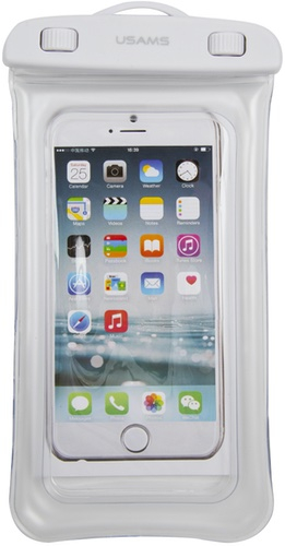 Чехол-сумочка Usams YD007 для смартфона универсальный до 6’’, прозрачный, белый (6FSD704)