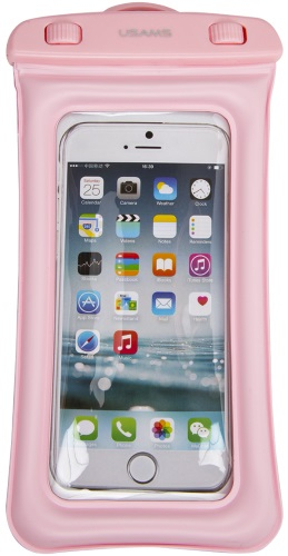 Чехол-футляр Usams YD007 для смартфона универсальный до 6’’, водонепроницаемый, розовый (6FSD703)