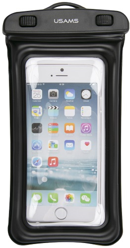 Чехол-футляр Usams YD007 для смартфона универсальный до 6’’, водонепроницаемый, черный (6FSD701)