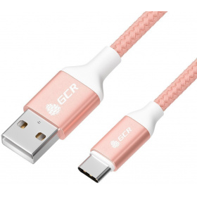 Кабель USB 2.0(Am)-Type-C быстрая зарядка, 50см, розовый Greenconnect GCR-52508 (GCR-52508)