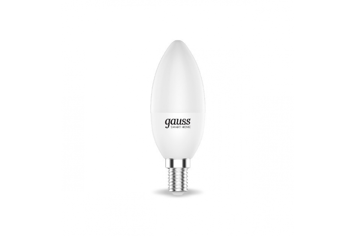 

Умная лампа gauss 0, 5Вт, 470лм, 2700-6500K, E14, WiFi, белый (1110112)
