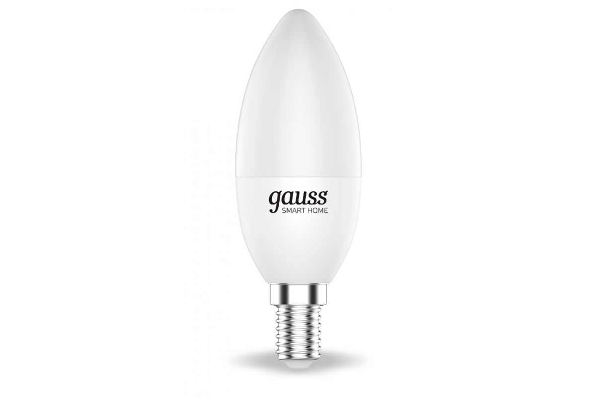 Умная лампа gauss, 5Вт, 470лм, 2700 K, E14, WiFi, белый (1100112) - фото 1