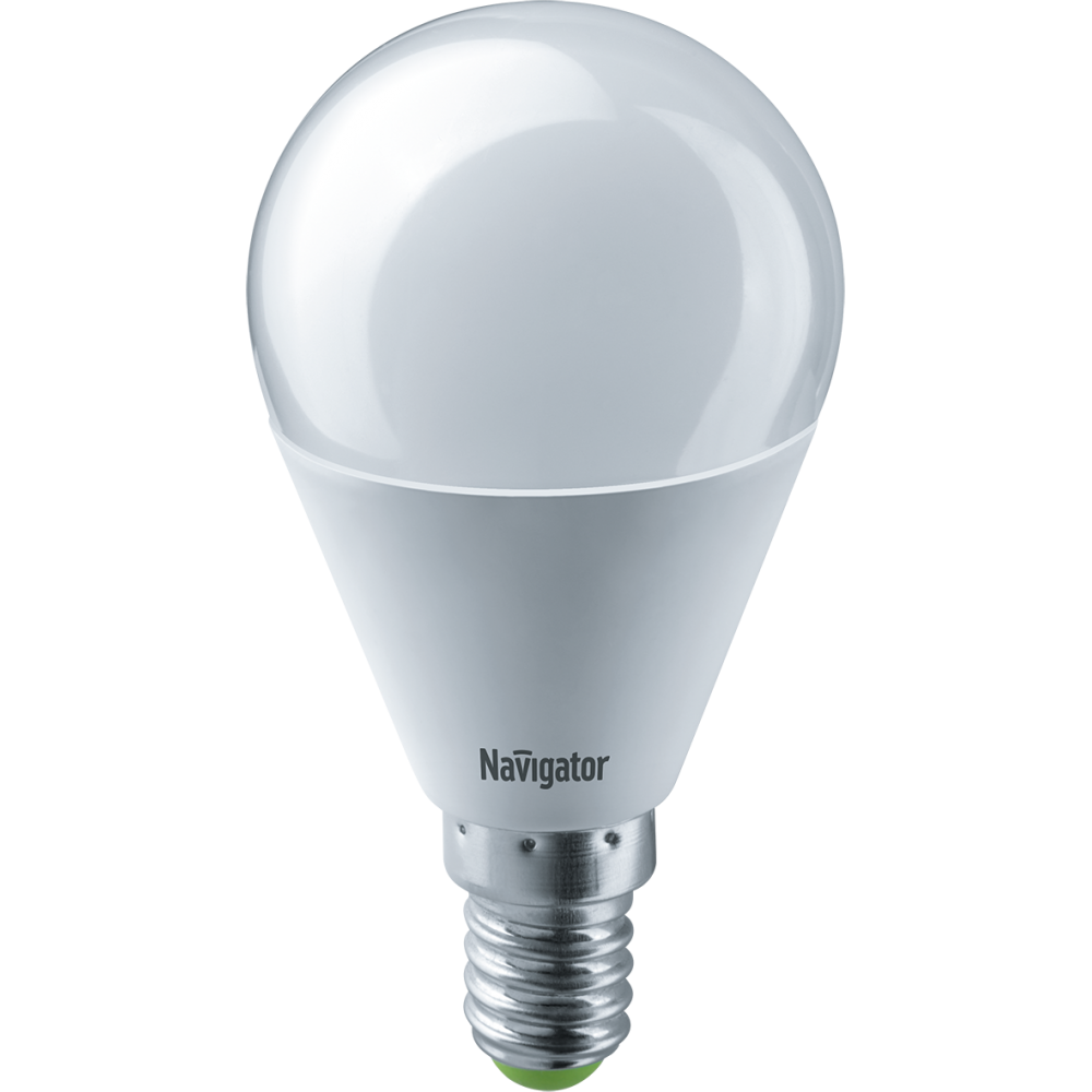 Лампа светодиодная E14 шар/G45, 8.5Вт, 6500K / белый, 730лм, Navigator (NLL-G45-8.5-230-6.5K-E14 / 20459 / 61335)
