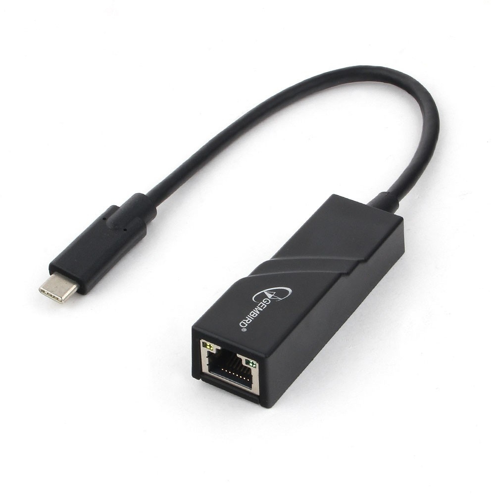 Сетевая карта Gembird, 1xRJ-45, 1 Гбит/с, USB 3.0 Type‑C, Retail (A-CM-LAN-01)