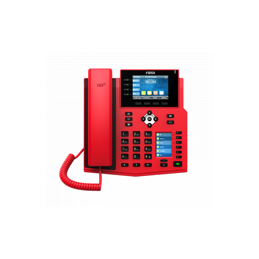 

VoIP-телефон Fanvil X5U, 16 SIP-аккаунтов, монохромный дисплей, PoE, красный, X5U