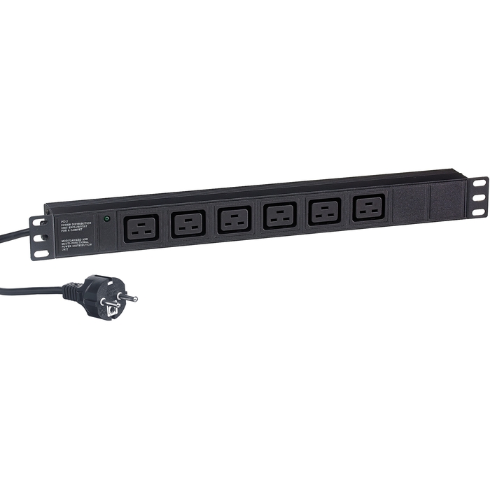 

Блок розеток (PDU) ExeGate ServerPro PDU-19H013 Al-6C19-EU3CU-SW, 1U, кол-во розеток:6 (6xC19), 16А, черный, кабель питания 3 м (EX280871RUS), ServerPro PDU-19H013 Al-6C19-EU3CU-SW