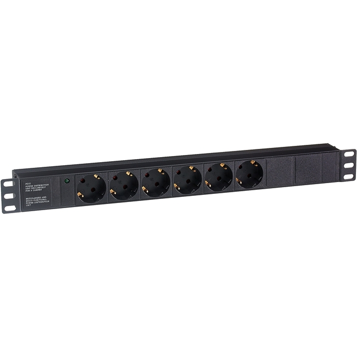 

Блок розеток (PDU) ExeGate ServerPro PDU-19H601 Al-6S-C14, 1U, кол-во розеток:6 (6xЕвро), черный (EX280825RUS), ServerPro PDU-19H601 Al-6S-C14