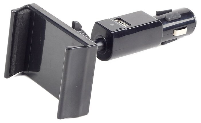 Держатель автомобильный Gembird TA-CH-003, раздвижной для смартфонов (от 58 мм до 85 мм) зажим прикуриватель, черный (360758)