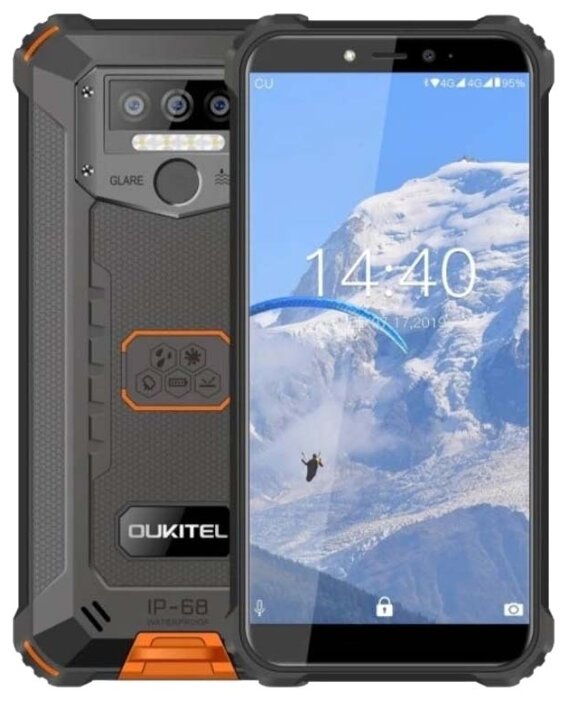 

Смартфон OUKITEL WP5, 5.5" 1440x720 IPS, MediaTek Helio A22 (MT6761), 3Gb RAM, 32Gb, 3G/LTE, WiFi, BT, 3xCam, 2-Sim, 8000mAh, ударопрочный корпус, USB Type-C, Android 9.0, черный/оранжевый (OUKCWP5ORN) IP68, WP5