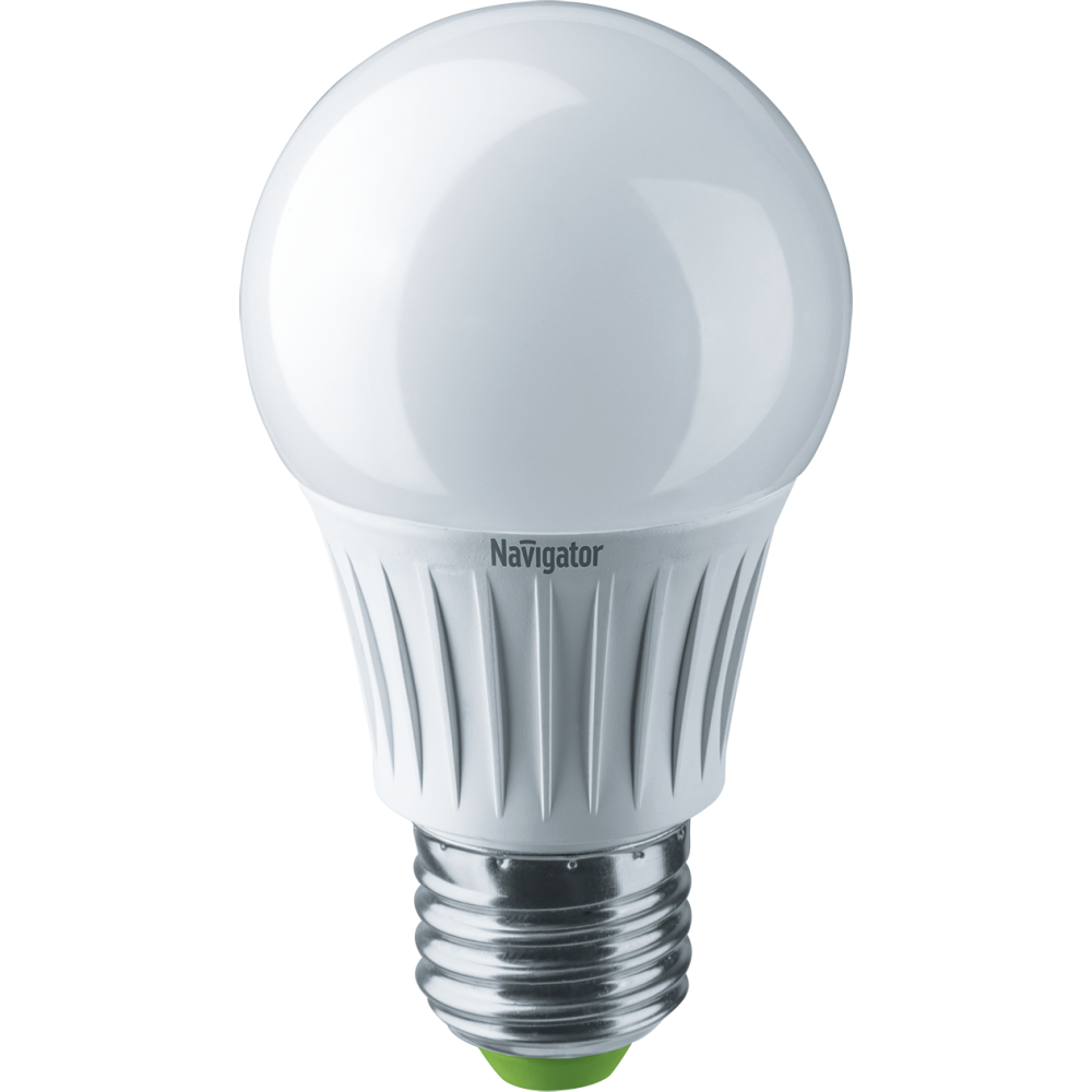 Лампа светодиодная E27 груша/A60, 10Вт, 4000K / нейтральный свет, 800лм, Navigator (61664 / NLL-A60-10-127-4K-E27 / 21058)