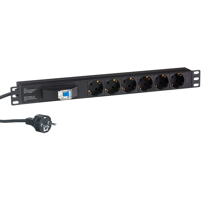 

Блок розеток (PDU) ExeGate ServerPro PDU-19H610 Al-6S-EU2.5CU-1P, 1U, кол-во розеток:6 (6xЕвро), 16А, черный, кабель питания 2.5 м (EX280835RUS), ServerPro PDU-19H610 Al-6S-EU2.5CU-1P