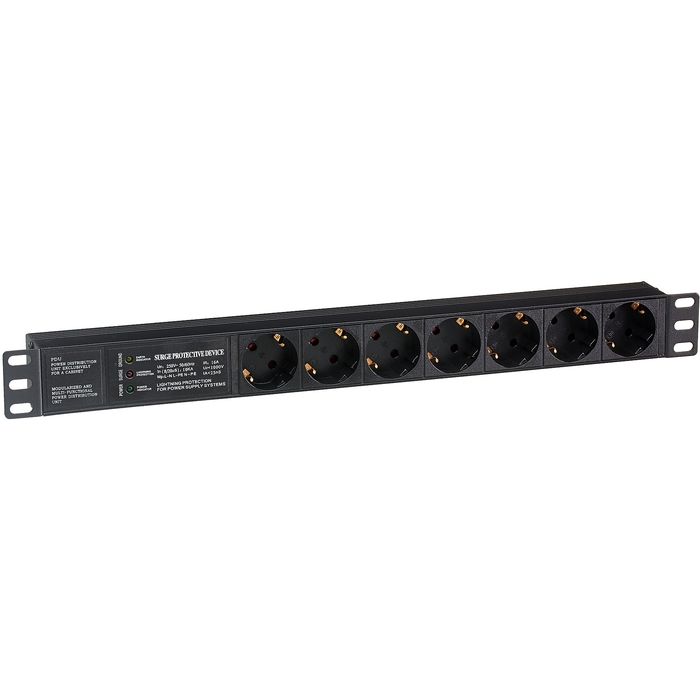 

Блок розеток (PDU) ExeGate PDU-19H701 Al-7S-C14-SPD3, 1U, кол-во розеток:7 (7xЕвро), черный (EX280836RUS), PDU-19H701 Al-7S-C14-SPD3