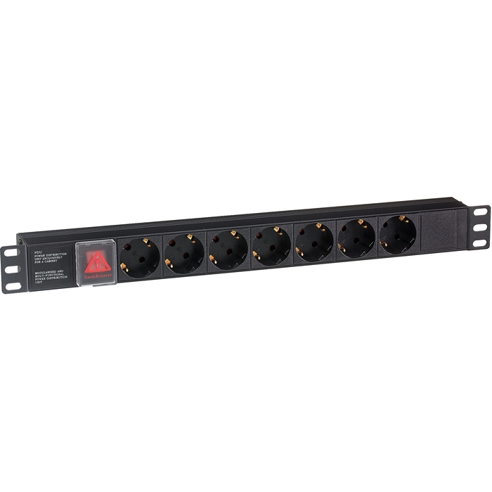 Блок розеток PDU ExeGate ServerPro PDU-19H703 Al-7S-C20-SW 1U кол-во розеток7 7xЕвро черный EX280838RUS 1500₽