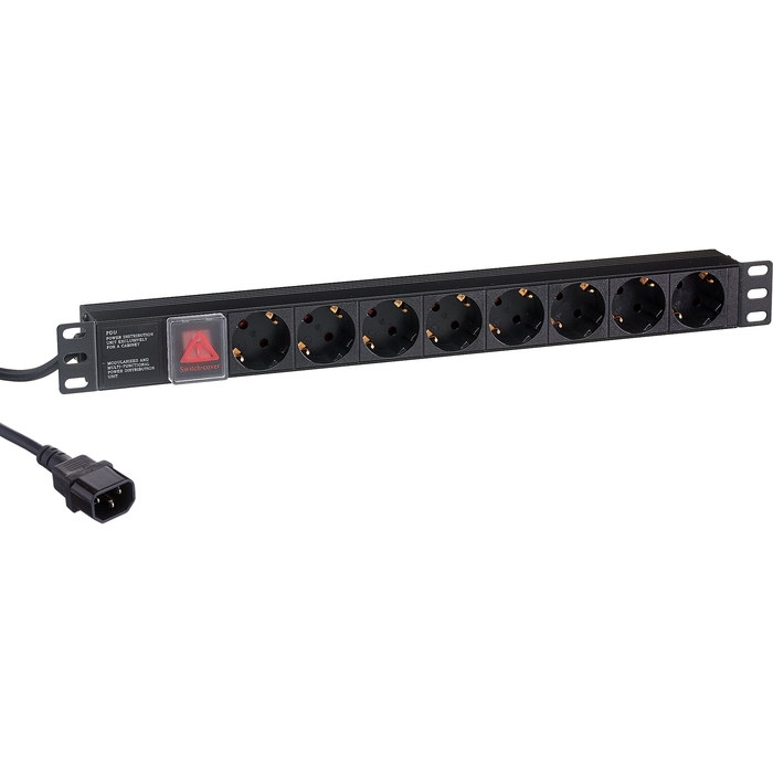 Блок розеток (PDU), кол-во розеток: 8, ExeGate ServerPro PDU-19H806 Al-8S-C14-3CU-SW (EX280845RUS)