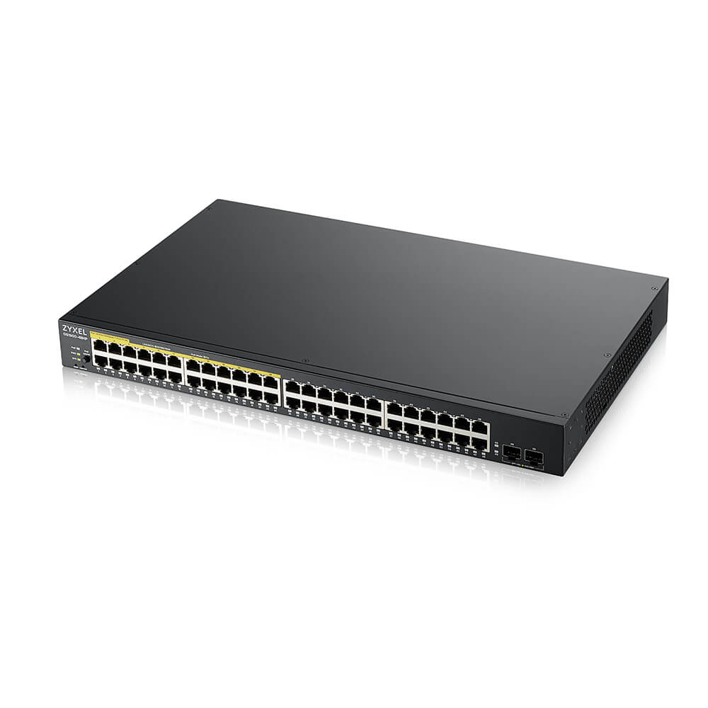 Коммутатор ZYXEL GS1900-48HP v2, 48x1 Гбит/с, SFP/uplink: SFPx2