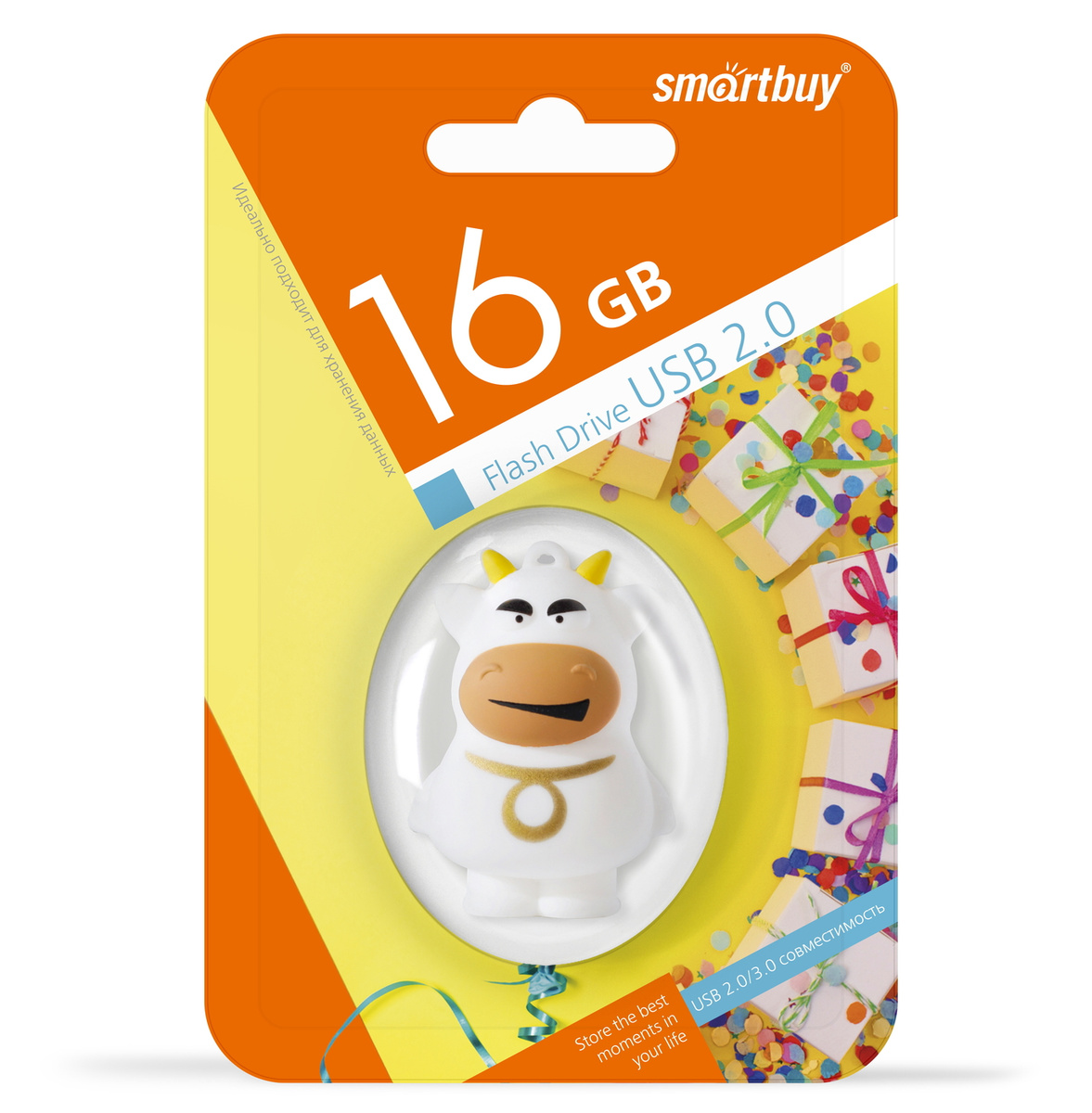 

Флешка 16Gb USB 2.0 SmartBuy SB16GBBullW, белый (SB16GBBullW), SB16GBBullW