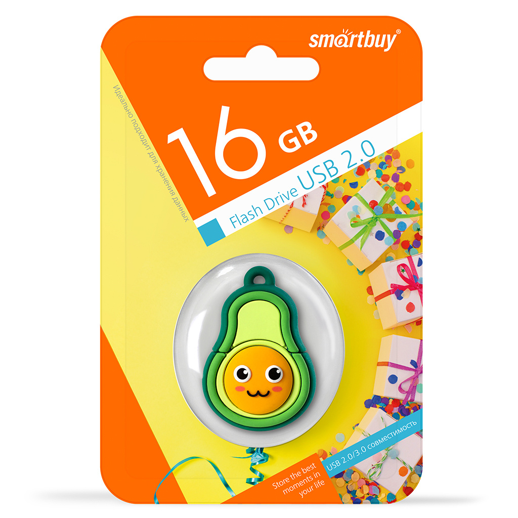 

Флешка 16Gb USB 2.0 SmartBuy SB16GBAVO, зеленый/желтый (SB16GBAVO), SB16GBAVO