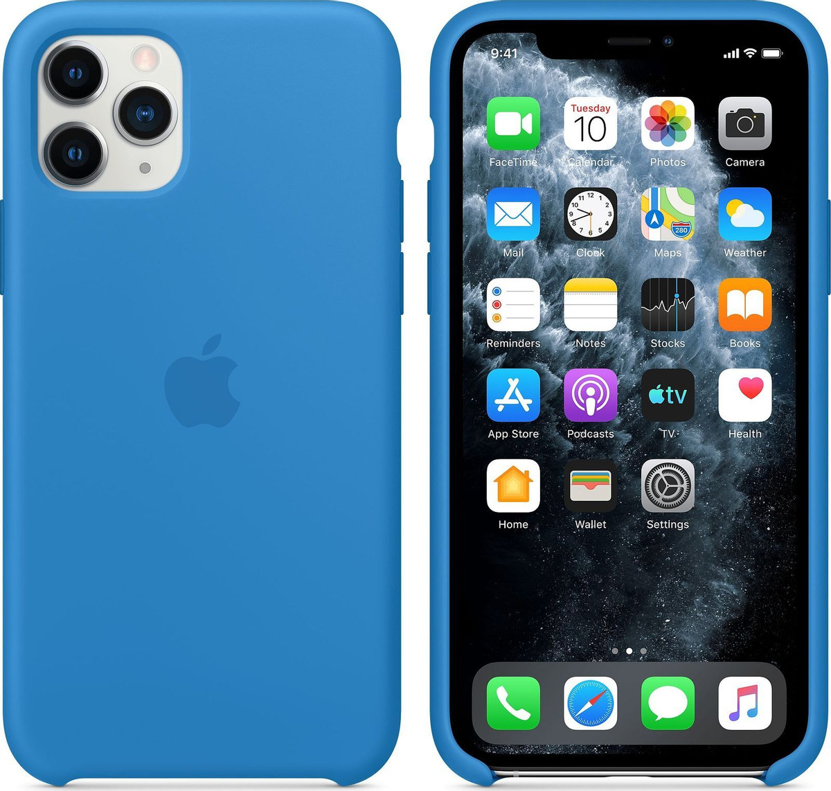 Чехол-накладка Apple Silicone Case для смартфона Apple iPhone 11 Pro,  силикон, синяя волна, 757193 купить в Томске в интернет-магазине e2e4