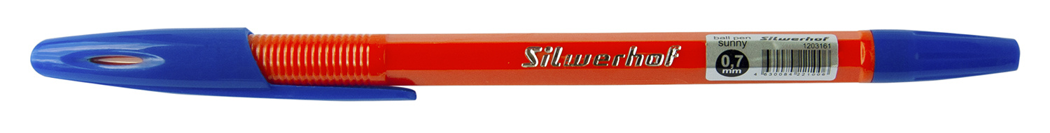 Ручка шариковая Silwerhof SUNNY, синий, пластик, колпачок (1203161)
