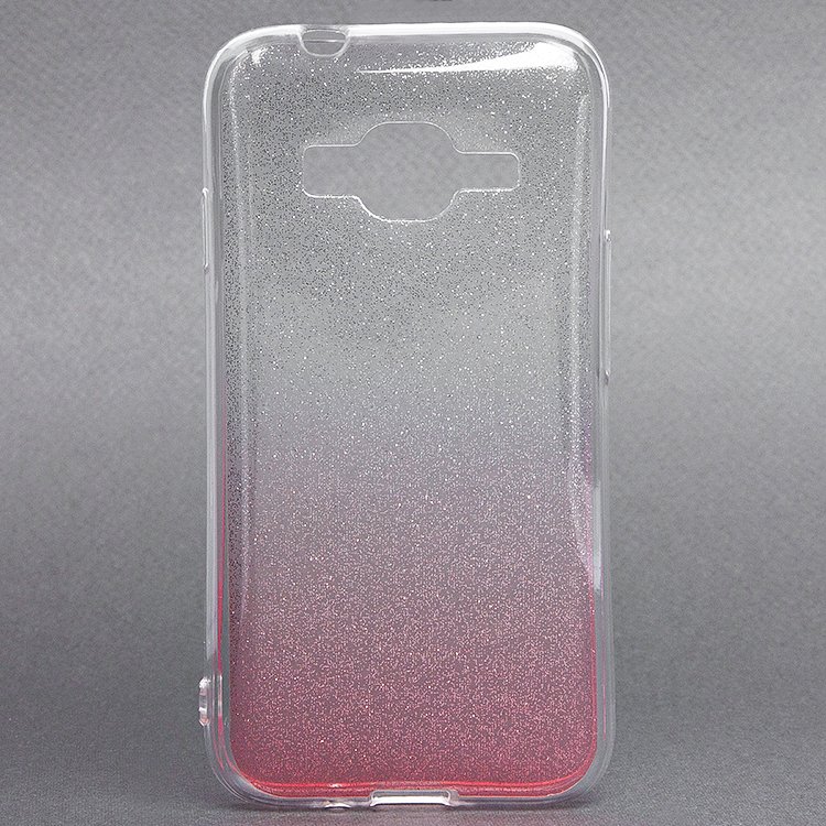 Чехол-накладка Glamour для смартфона Samsung SM-J106 Galaxy J1 mini Prime, силикон, розовый/серебристый