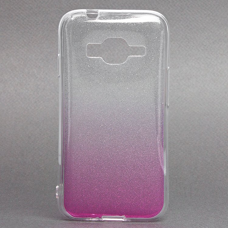 

Чехол-накладка Glamour для смартфона Samsung SM-J106 Galaxy J1 mini Prime, силикон, фиолетовый/серебристый