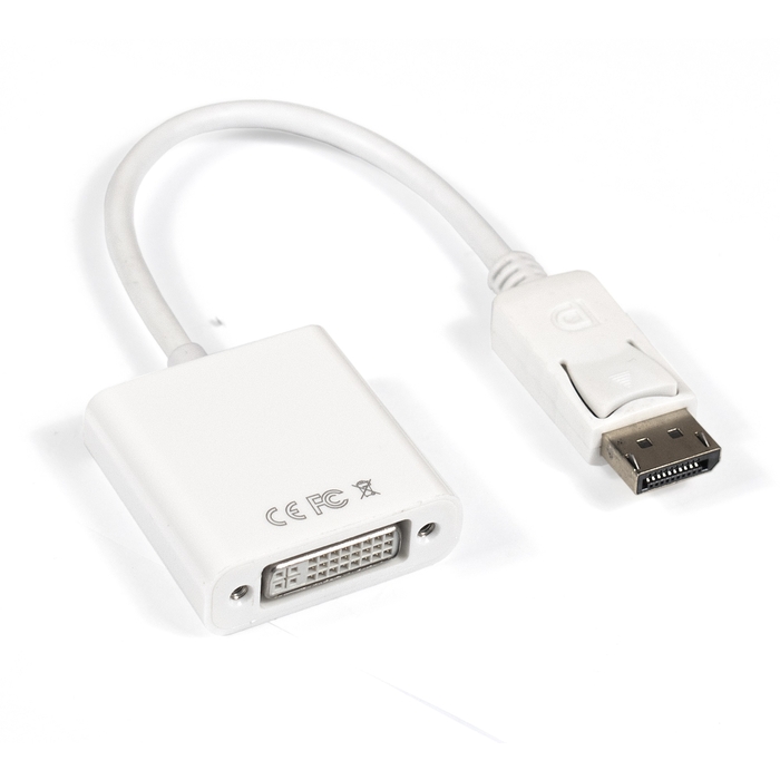 

Кабель-переходник (адаптер) DisplayPort(20M)-DVI(19F), экранированный, 15 см, белый Exegate (EX284909RUS)