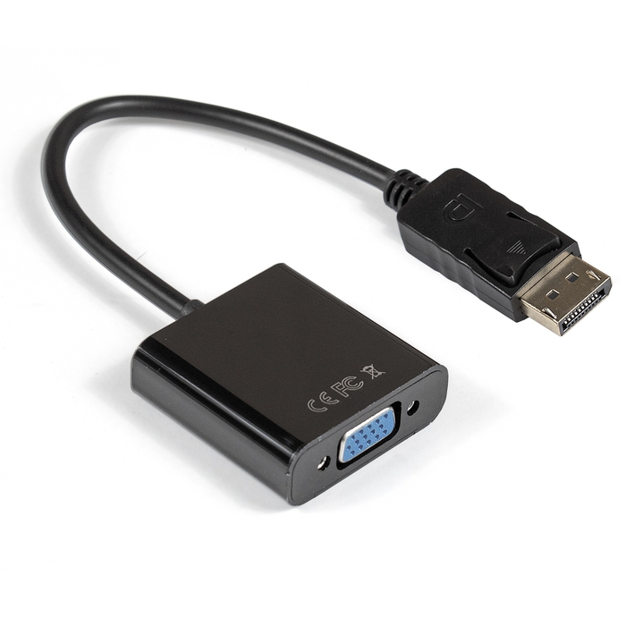

Кабель-переходник (адаптер) DisplayPort(20M)-VGA(15F), экранированный, 15 см, черный Exegate (EX284910RUS)