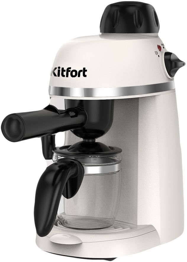 

Кофеварка капельная Kitfort KT-760-2, молотый, 240мл/240мл, ручной капучинатор, черный/белый, 800Вт, КТ-760-2