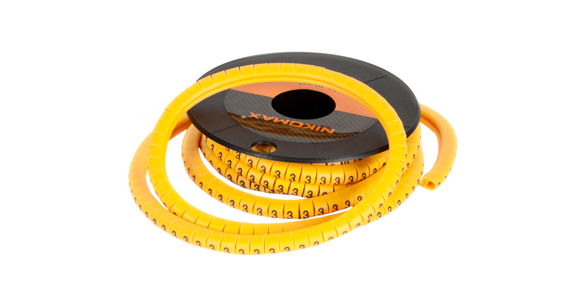 Маркер кабельный Nikomax трубчатый, эластичный, под кабели 3,6-7,4мм, 4мм, 500шт., символ 