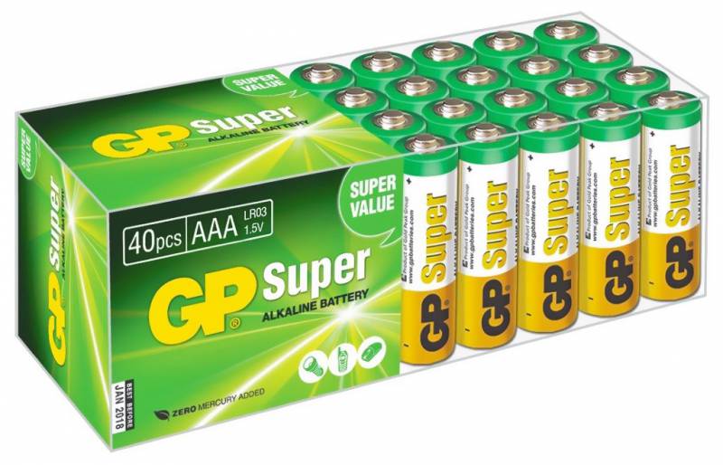 Батарейка GP GP24A-B40, AAA (LR03/24А), 1.5V, 40 шт