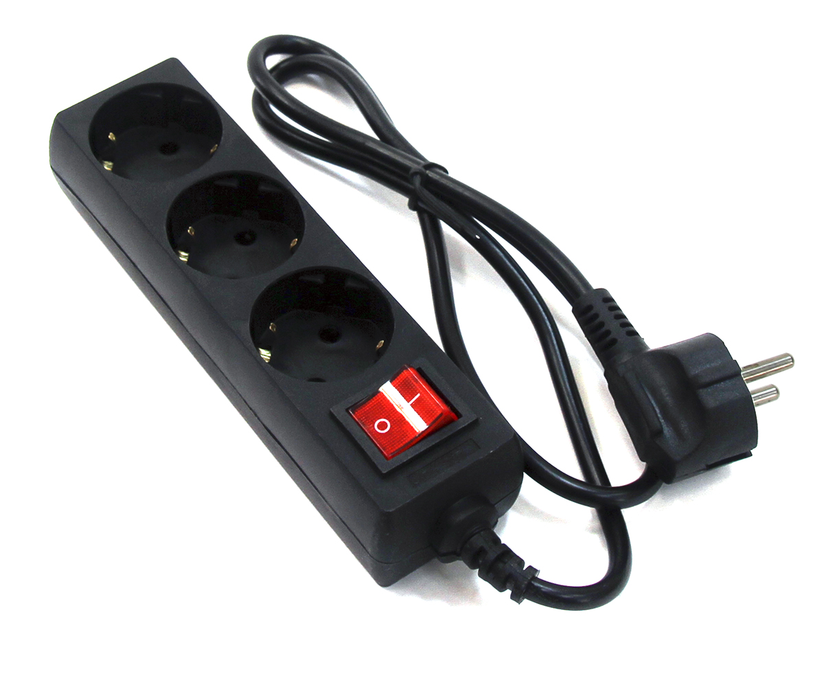 

Удлинитель 5bites, 3-розетки, 1.8м, черный (SP3B-118E)