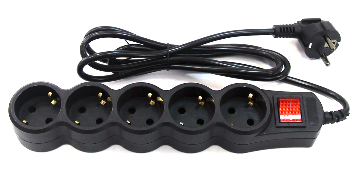 

Сетевой фильтр 5bites SP5B-210, 5-розеток, 1 м, черный, SP5B-210