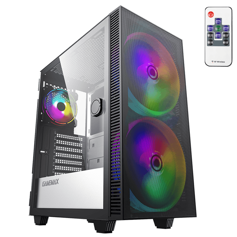 

Корпус GameMax Aero, ATX, Midi-Tower, USB 3.1, RGB подсветка, черный, без БП (А367), Aero