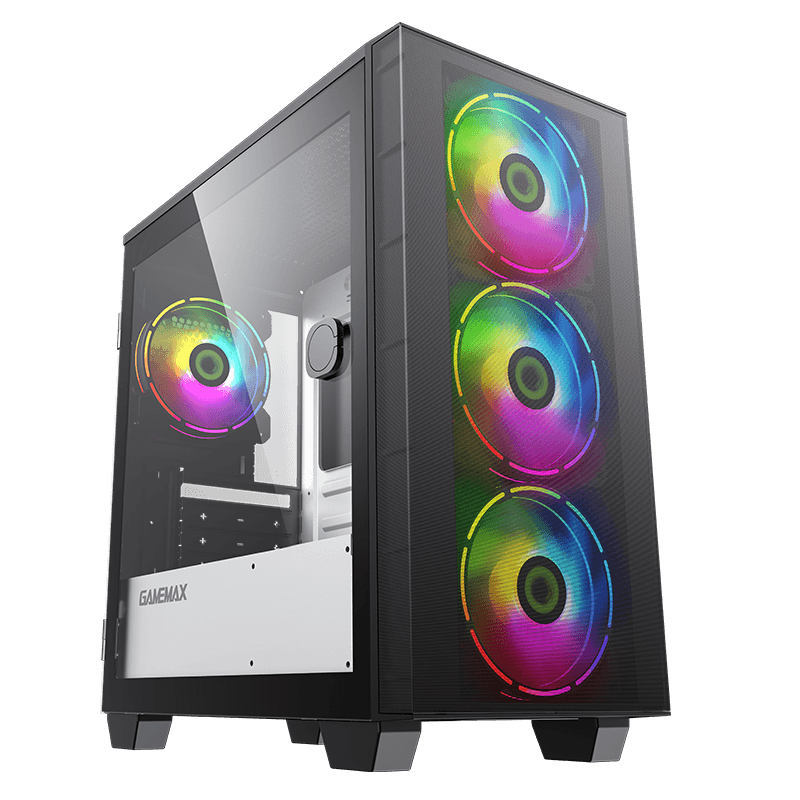 Корпус GameMax Mini Aero, mATX, Midi-Tower, USB 3.0, RGB подсветка, черный, без БП (H607)