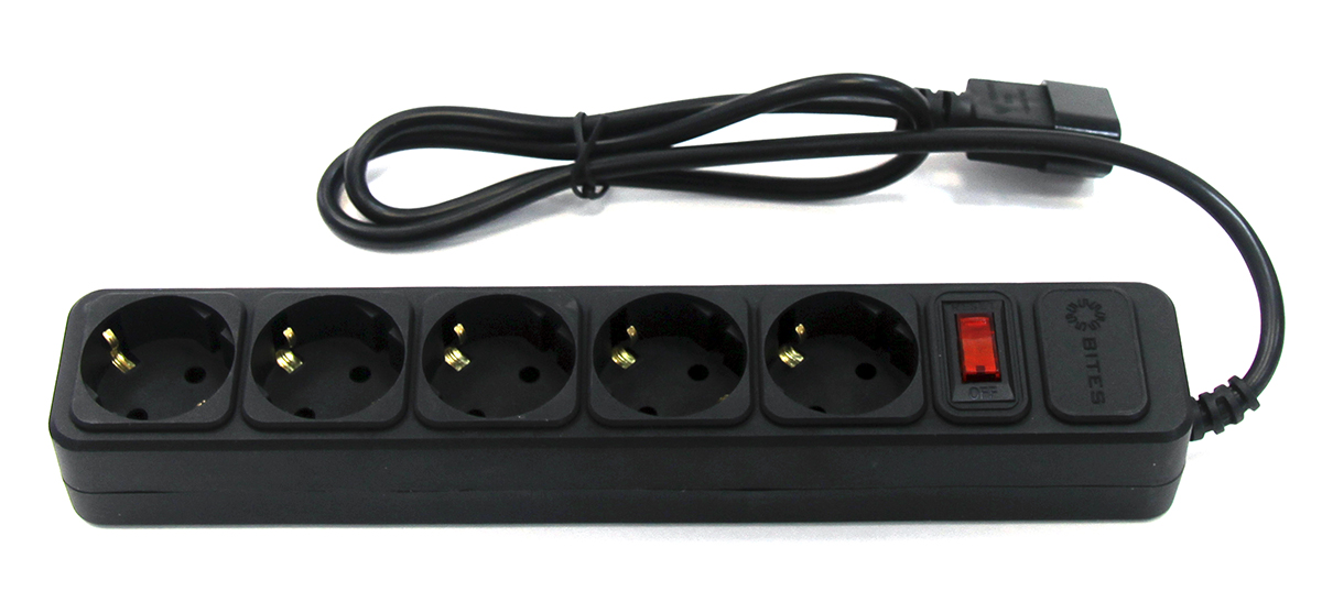 

Сетевой удлинитель 5bites SP5B-110U, 5-розеток, 1м, для ИБП, черный, SP5B-110U