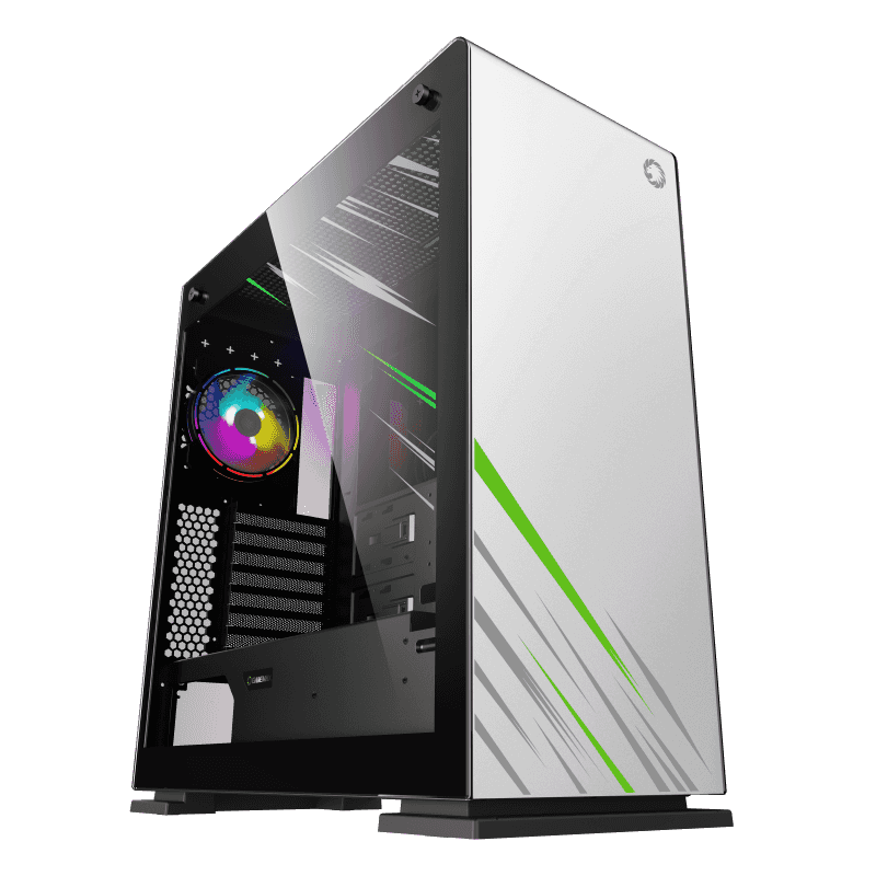 Корпус GameMax Vega Pro, EATX, Midi-Tower, 2xUSB 3.0, RGB подсветка, белый, без БП