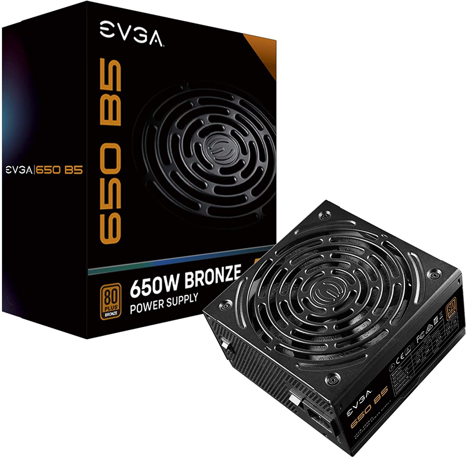 

Блок питания 650Вт ATX EVGA B5, 135 мм, 80 Plus Bronze (220-B5-0650-V2), B5