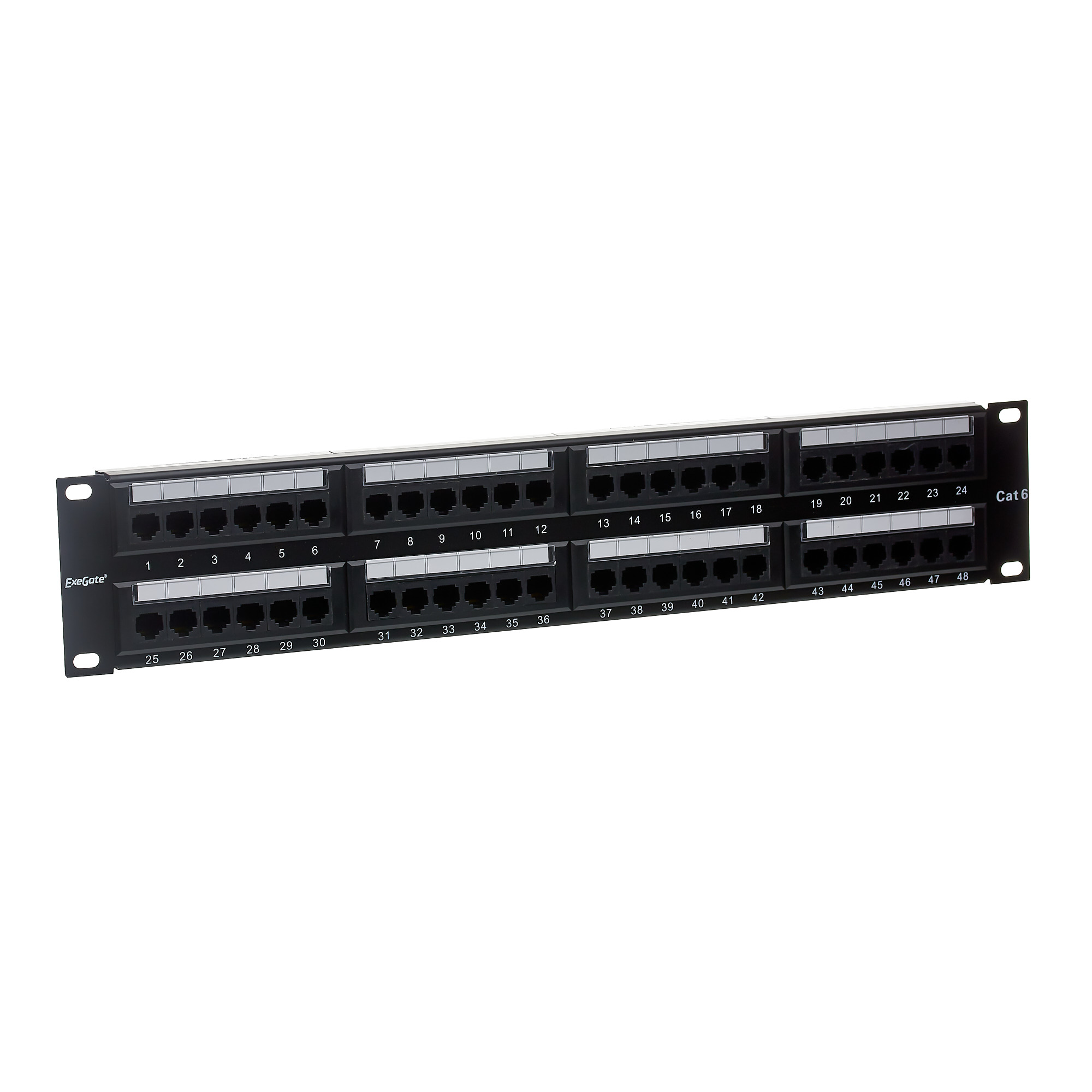 

Патч-панель в шкаф 19" 2U, порты: 48 x RJ-45 кат. 6, черный, EPP3-19-48-8P8C-C6-110D, Exegate (EX281085RUS), EPP3-19-48-8P8C-C6-110D