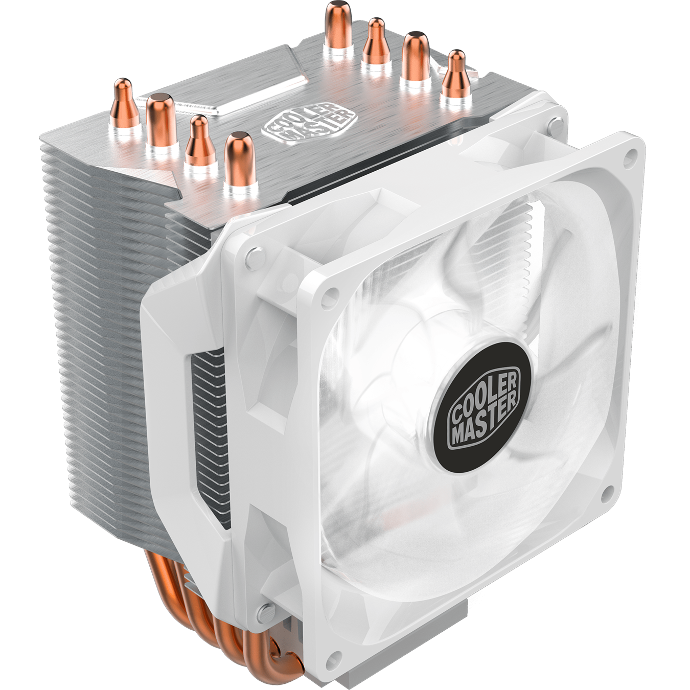 

Кулер для процессора COOLERMASTER Hyper H410R White Edition для Socket/115x/1200/2011/2011-3/2066/AM2/AM2+/AM3/AM3+/FM1/AM4/FM2/FM2+, 92 мм, 2000rpm, 29 дБА, 100 Вт, 4-pin PWM, Al, White LED (RR-H41W-20PW-R1), Hyper H410R White Edition