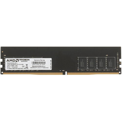 

Память DDR4 DIMM 4Gb, 3200MHz, CL16, 1.35 В, AMD, Radeon R9 Gamer Series, R944G3206U2S-U