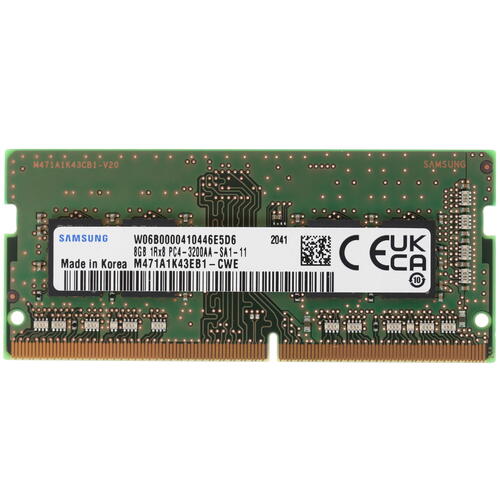

Память DDR4 SODIMM 8Gb, 3200MHz, CL22, 1.2V Samsung (M471A1K43EB1-CWED0), M471A1K43EB1-CWED0