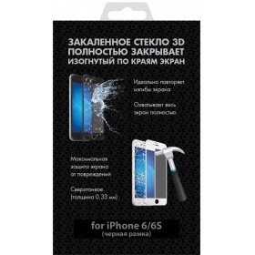 

Защитное стекло DF для экрана смартфона Apple iPhone 6/6S, FullScreen, белая рамка, 3D (iColor-04)