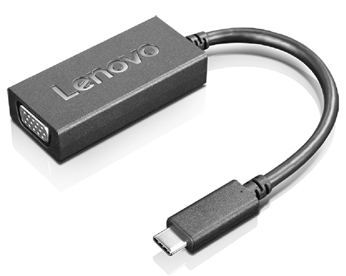 Кабель-переходник (адаптер) USB 2.0 Type-C(M)-VGA(15F), 10 см, черный Lenovo (4X90M42956)