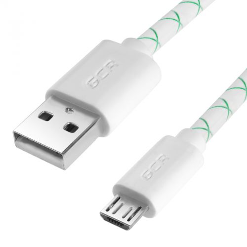 

Кабель USB-Micro USB, 2A Quick Charge, 1м, белый/зеленый Greenconnect GCR-UA9MCB3-BD-1.0m, GCR-UA9MCB3-BD-1.0m