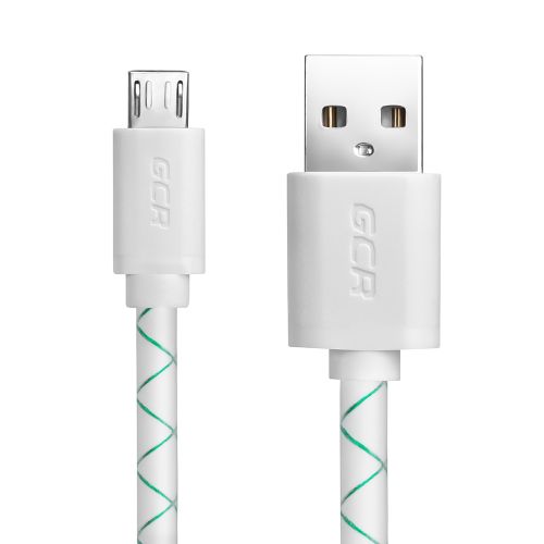 

Кабель USB-Micro USB, 2A Quick Charge, 1м, белый/зеленый Greenconnect GCR-UA9MCB3-BD-1.0m, GCR-UA9MCB3-BD-1.0m