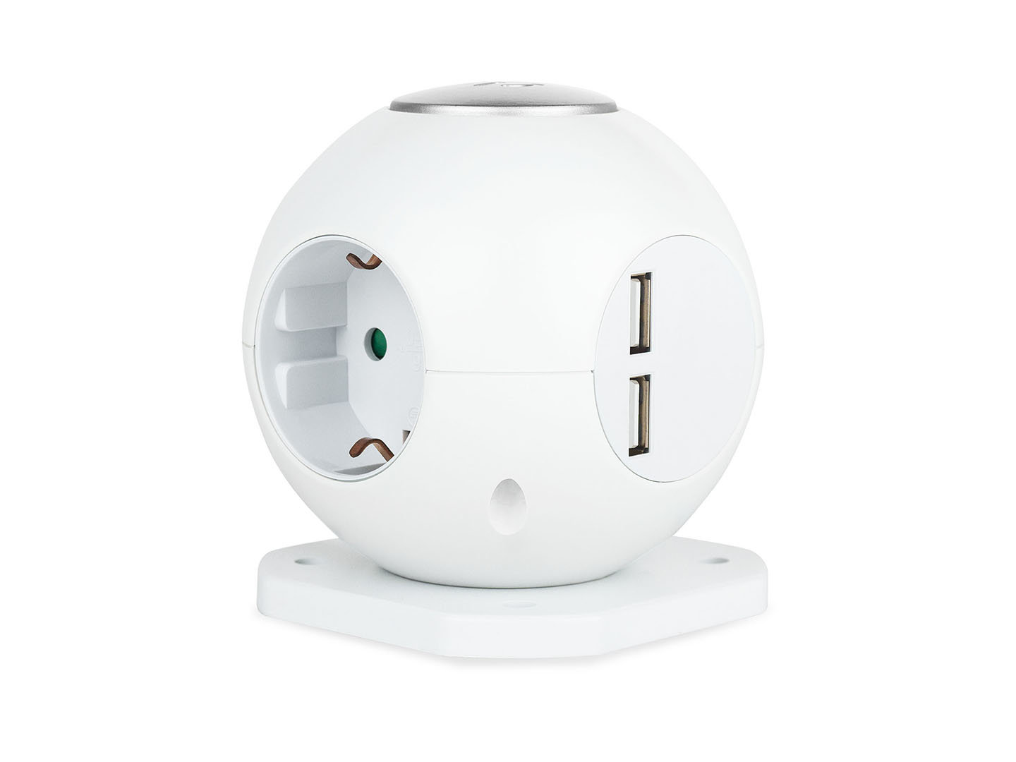 Сетевой фильтр Rombica NEO Spherum White, 3-розетки, 2xUSB, 1.5 м, белый (PSE-004)